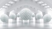 Фотошпалери 3D зубчасті сфери