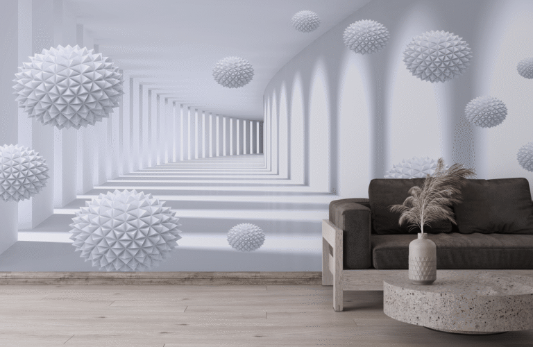 Фотошпалери 3D тунель зі сферами