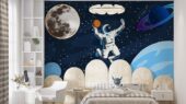 Фотошпалери Космонавт баскетболіст у космосі